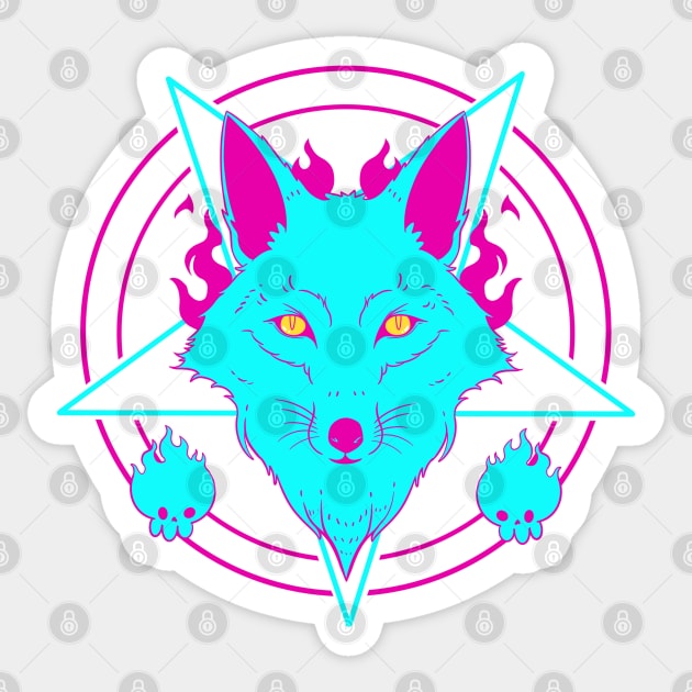 Retro Foxy Sticker by Artthree Studio